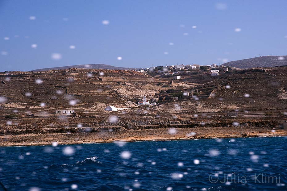 Agia Marina village from the sea. Kasos island